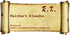 Reichert Klaudia névjegykártya